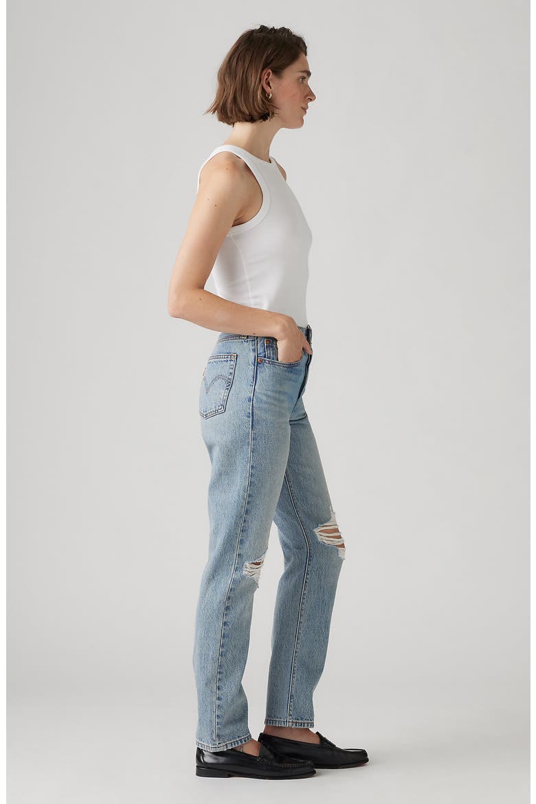 501® Ripped High Waist Straight Leg Jeans, Alternate, color, PLAN TO STAY