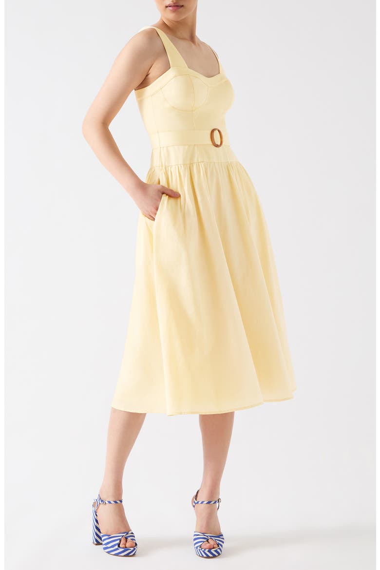 Alessia Bustier Fit & Flare Dress, Main, color, YELLOW