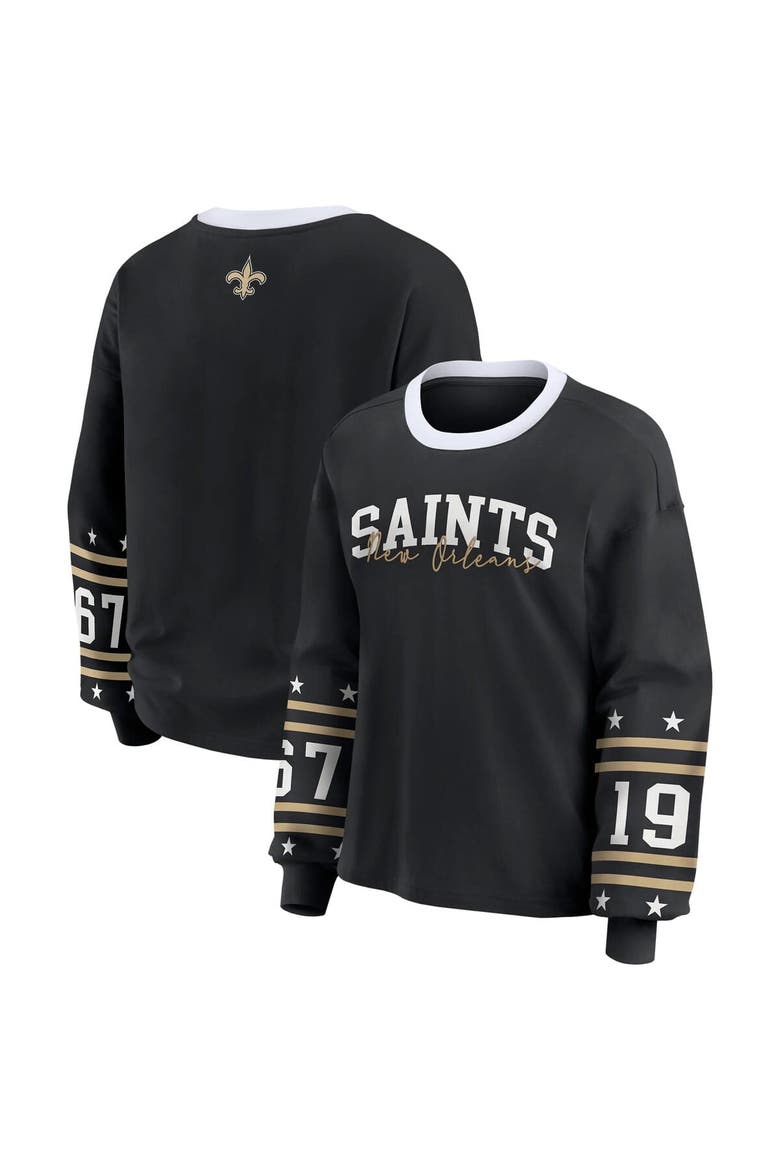 Women's WEAR by Erin Andrews  Black New Orleans Saints Sport Long-Sleeve T-Shirt, Main, color, Black