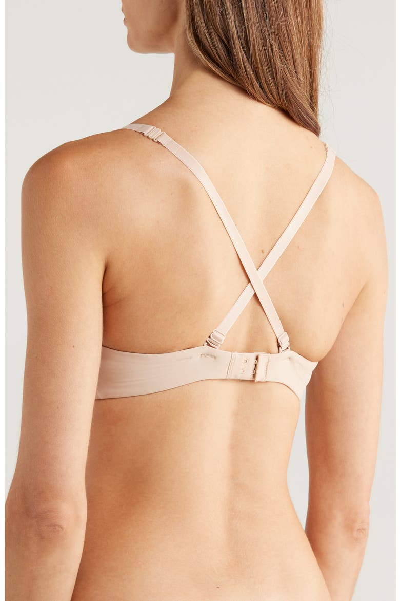 Essentiel Padded Underwire Plunge Bra, Alternate, color, PEAU ROSE