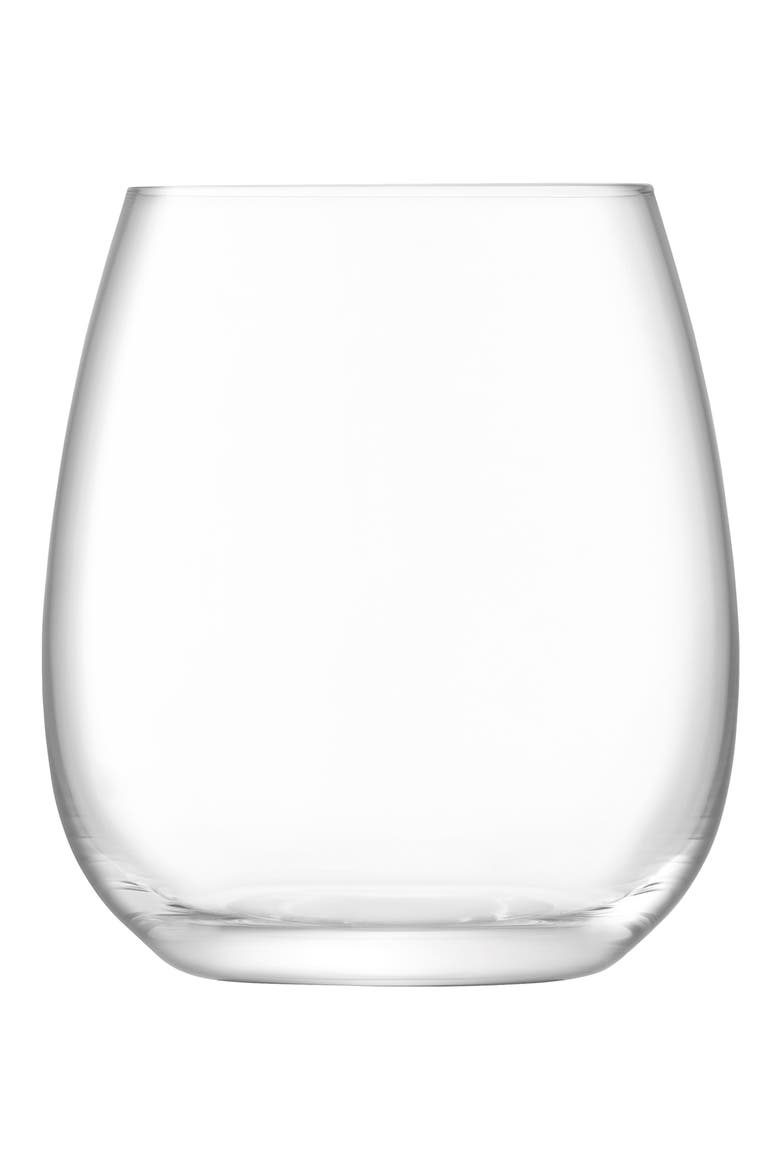 Borough Set of 4 Stemless Wine Glasses, Main, color, CLEAR