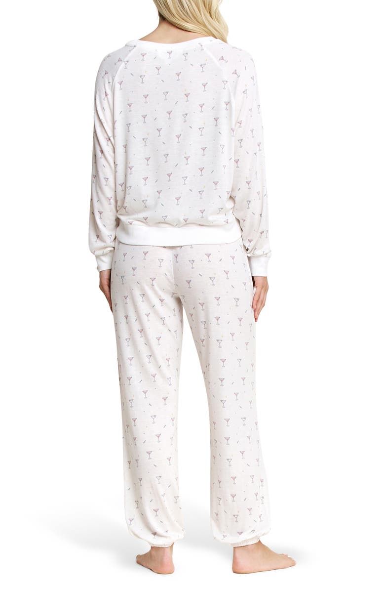 Honeydew Star Seeker Brushed Jersey Pajamas, Alternate, color, Ivory Martinis