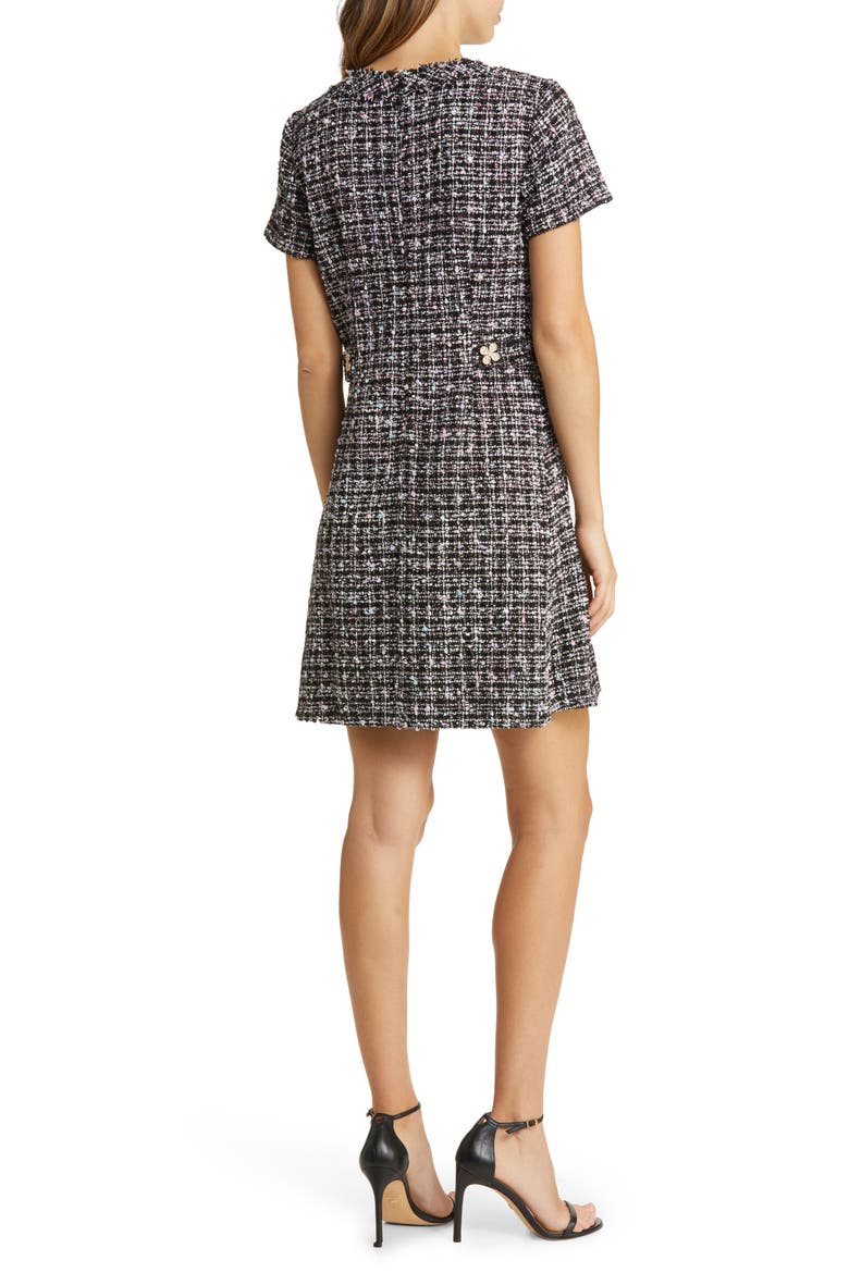 Bouclé Shift Dress, Alternate, color, BLACK