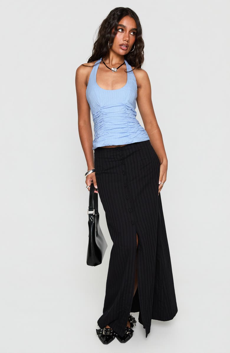 Princess Polly Nataliya Ruched Recycled Cotton Halter Top, Alternate, color, 