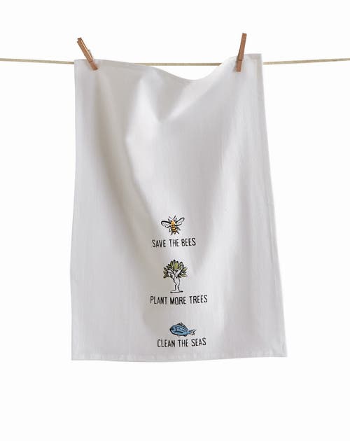Tag Save The Bees Floursack Kitchen Towels Cotton Dishtowels In White