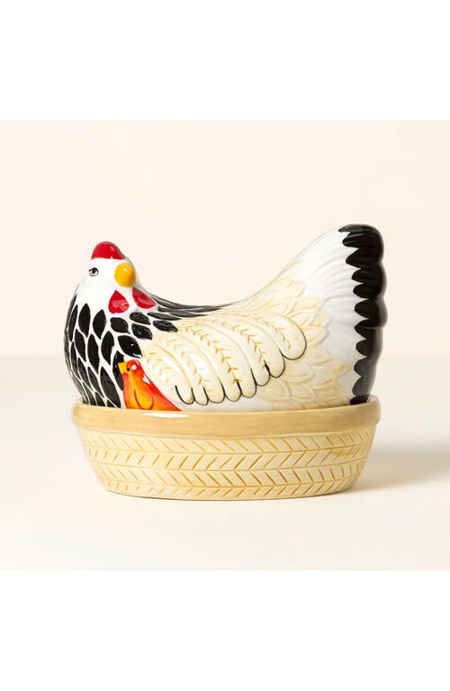 Uncommon Goods Mother Hen Ceramic Storage Jar In Multi