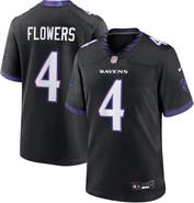 Nike Men's Nike Zay Flowers Black Baltimore Ravens Alternate Game Jersey