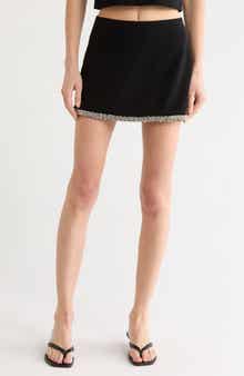Alice + Olivia Rubi Embellished Micro Miniskirt