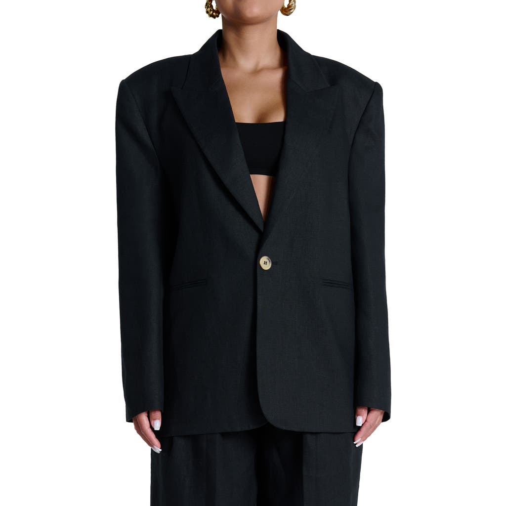 Naked Wardrobe Oversize Linen Blazer