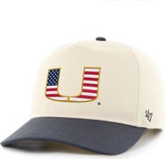 '47 Men's '47 Natural/Navy Miami Hurricanes Americana Flag Hitch Adjustable Hat