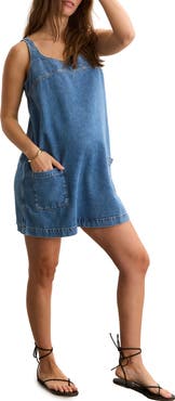 HATCH Collection The Kiley Denim Mini Maternity Dress