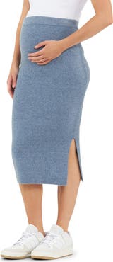 Ripe Maternity Dani Rib Midi Maternity Skirt