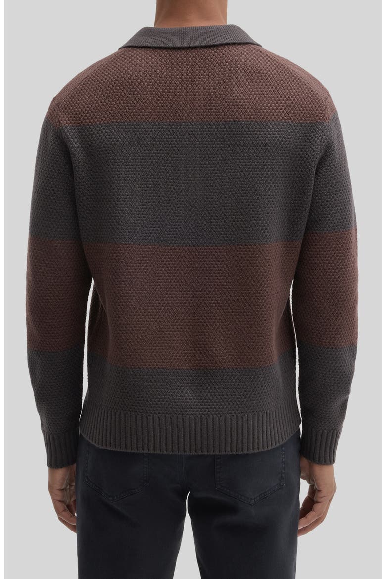 Sylvestro Long Sleeve Polo Sweater, Alternate, color, ESPRESSO
