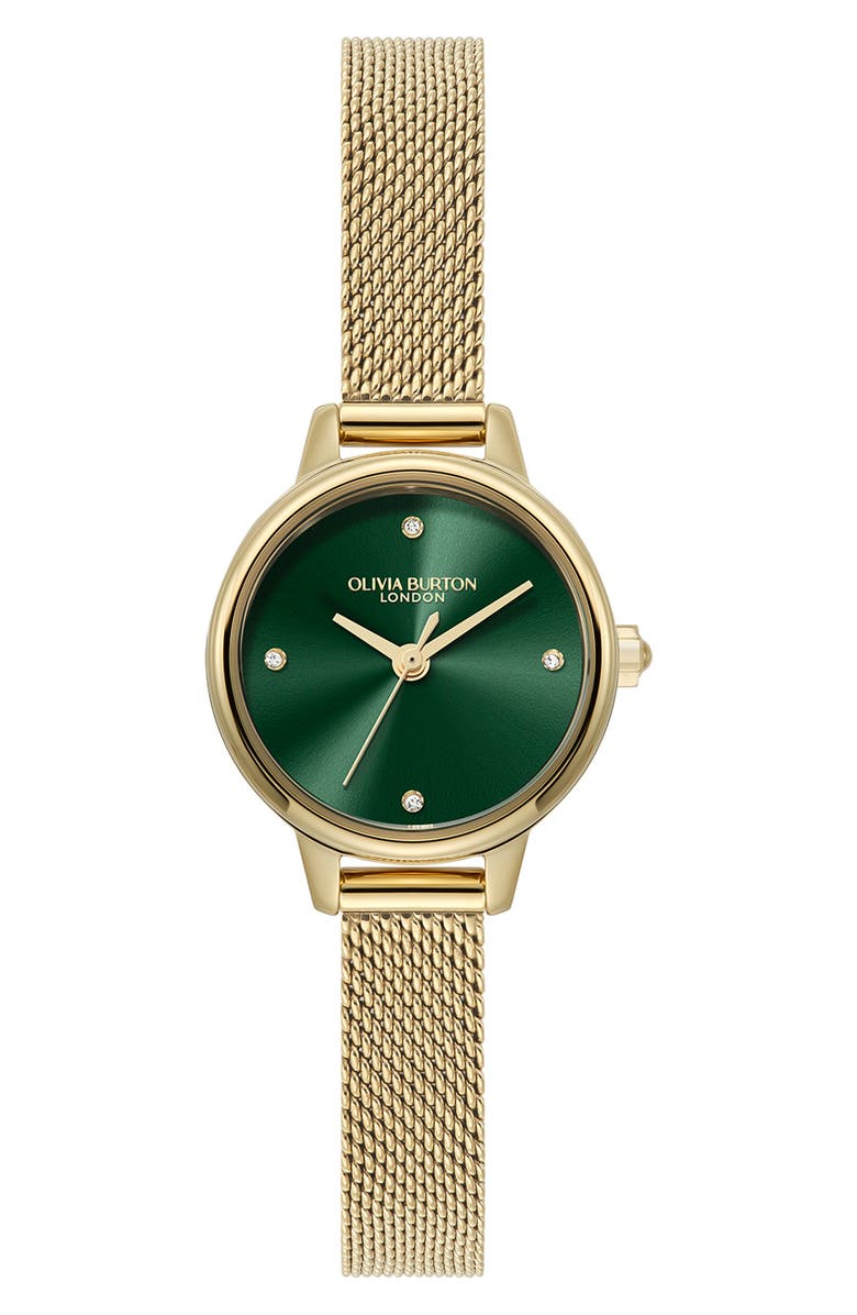 Olivia Burton Mini Classic Mesh Strap Watch, 23mm, Main, color, Green