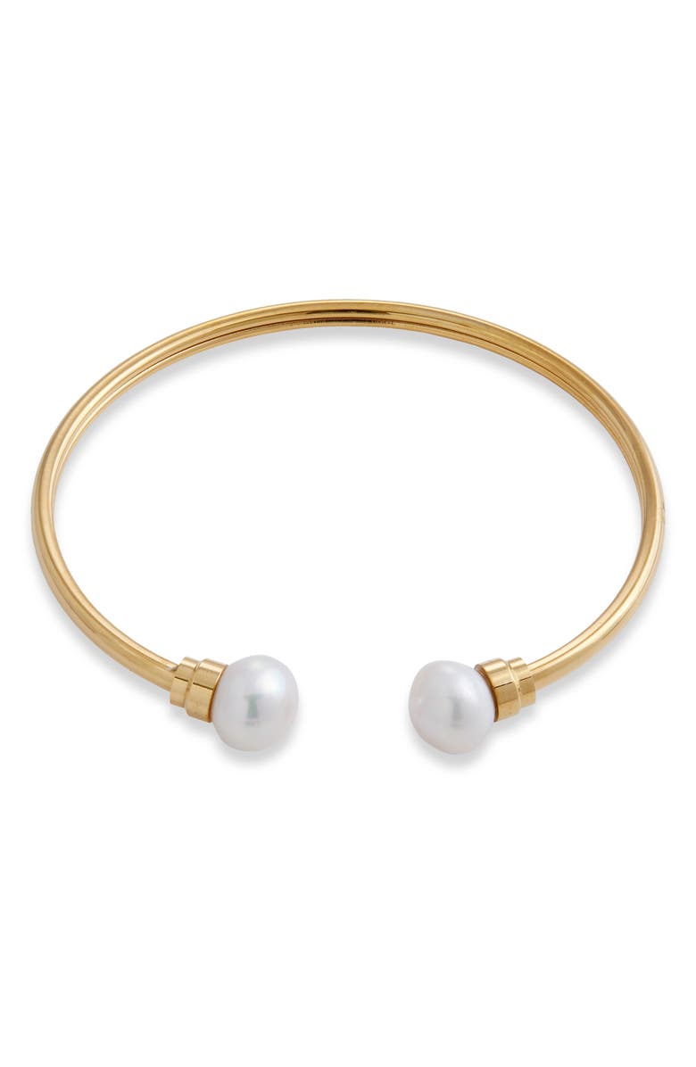 SAVVY CIE JEWELS Cultured Freshwater Pearl Cuff Bracelet, Main, color, 