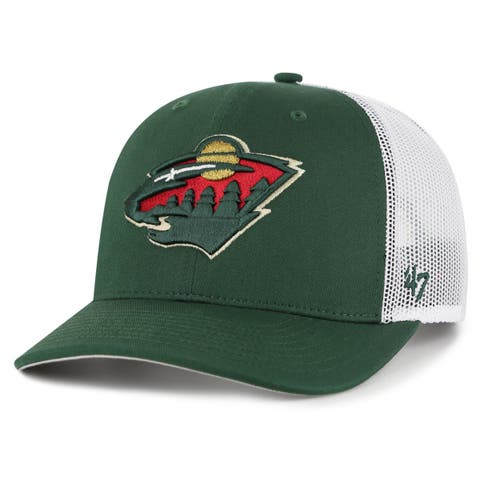 Men's '47 Green/White Minnesota Wild Logo Trucker Adjustable Hat