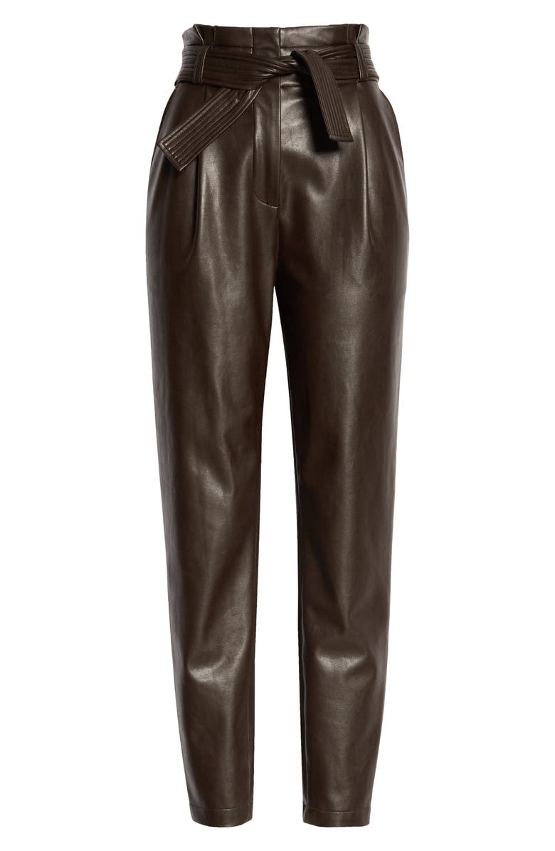 A.L.C. Cobey Paperbag Waist Faux Leather Pants, Alternate, color, 