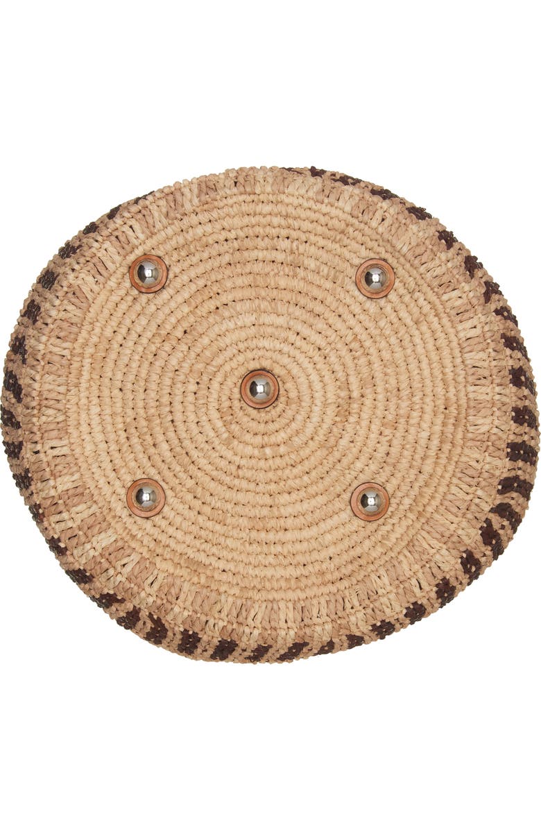 Valentino Garavani VLOGO Crochet Raffia Basket Tote, Alternate, color, Aef Beige/ Camel/ Selleria