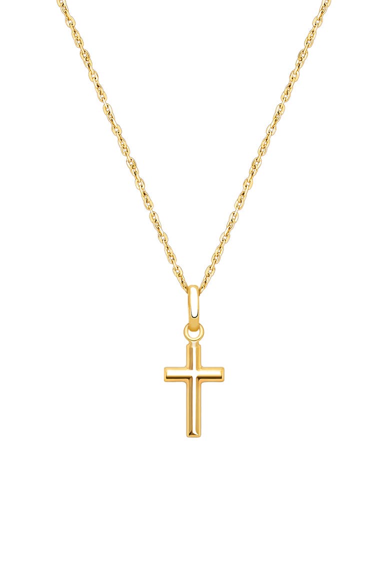 14K Gold Everlasting Faith Cross Necklace, Main, color, 14K Yellow Gold