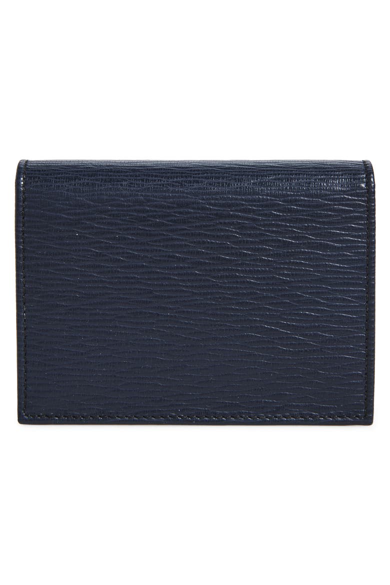 Revival Hammered Leather Bifold Card Holder, Alternate, color, DEEP OCEAN