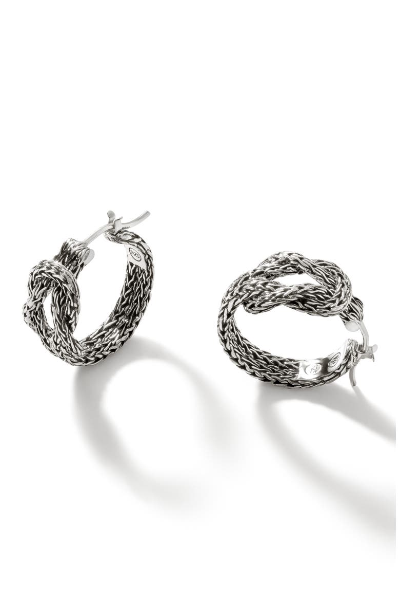 Love Knot Hoop Earrings, 20mm, Alternate, color, SILVER