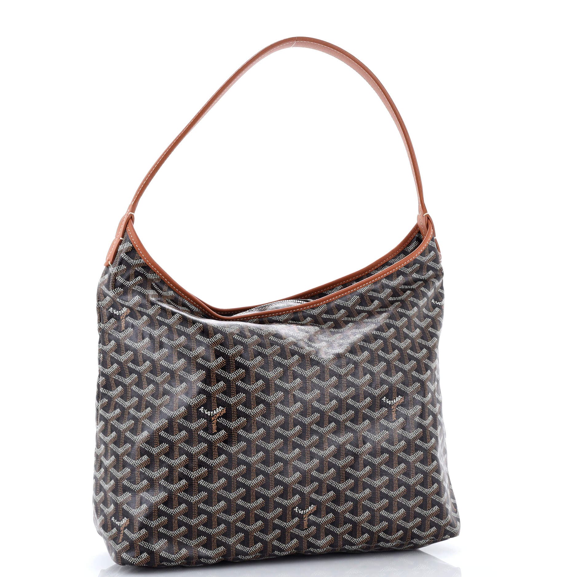 Pre-Owned Goyard Boheme Hobo Coated Canvas, Alternate, color, Brown