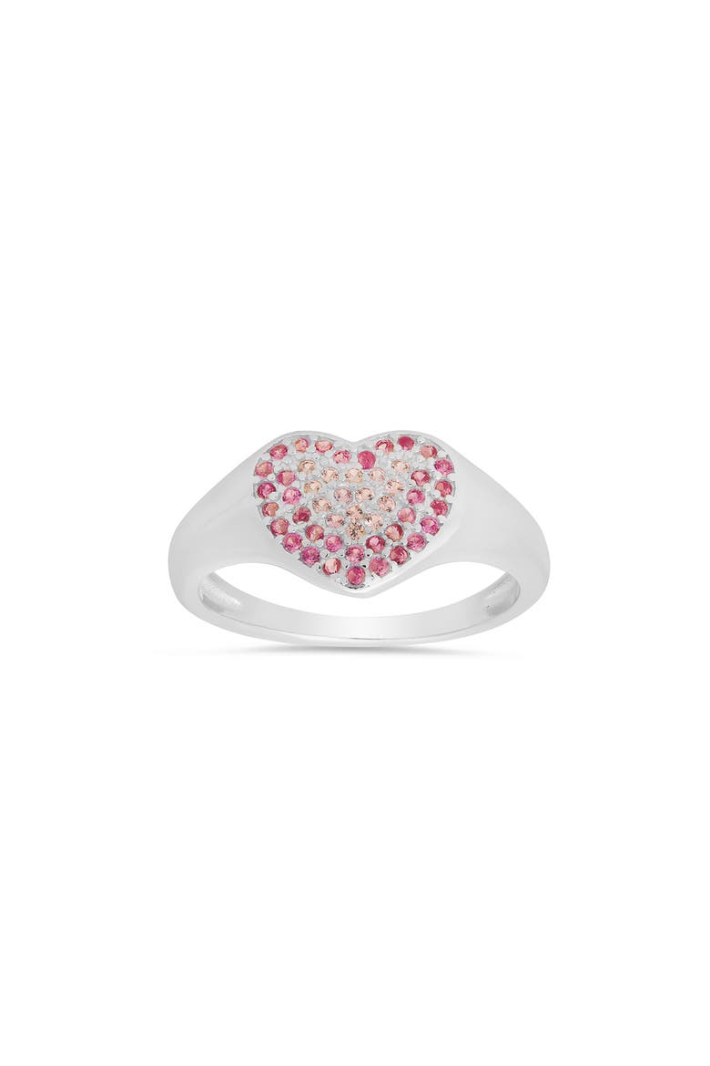 Ombré CZ Heart Ring, Main, color, SILVER