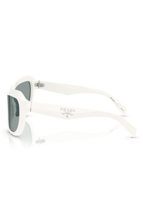 Prada 63mm Oversize Butterfly Sunglasses In Bone