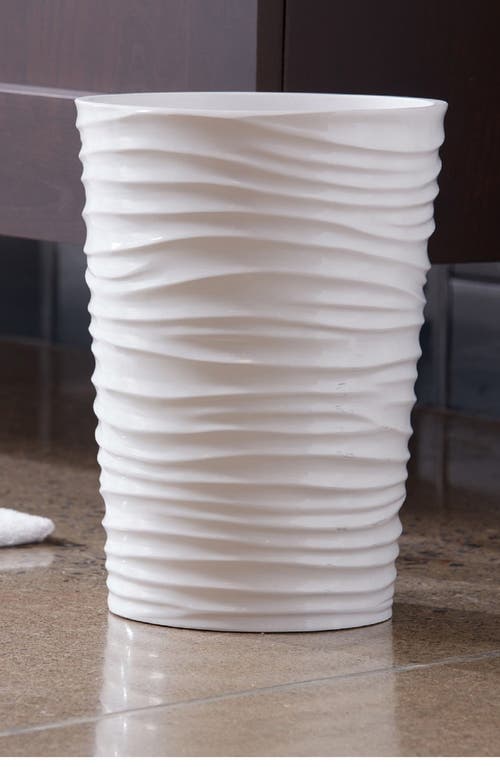 Roselli Trading Company By The Sea Trash Can In White