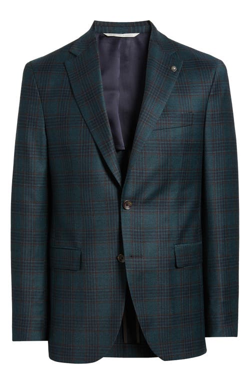 Jack Victor Midland Contemporary Fit Plaid Stretch Wool Sport Coat In Olive