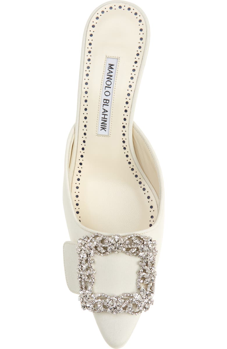 Manolo Blahnik Maysale Crystal Buckle Pointed Toe Mule, Alternate, color,