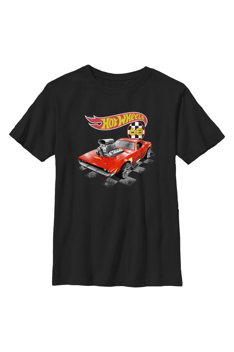 Boy's Hot Wheels Retro Rodger Dodger 68  Graphic T-Shirt, Main, color, Black
