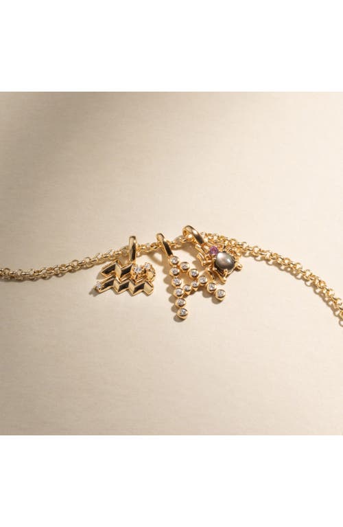 Made By Mary Cubic Zirconia Zodiac Charm In Gold