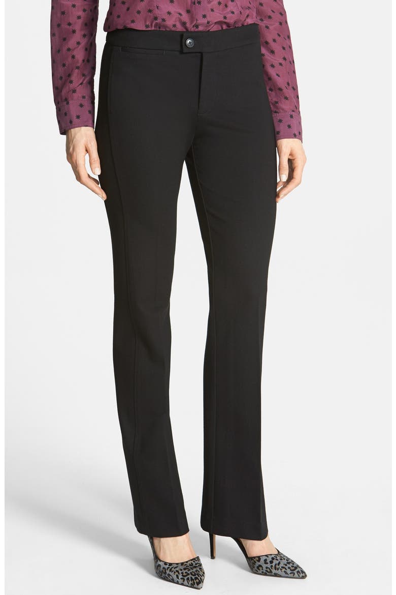 Stretch Ponte Knit Trousers, Main, color, BLACK