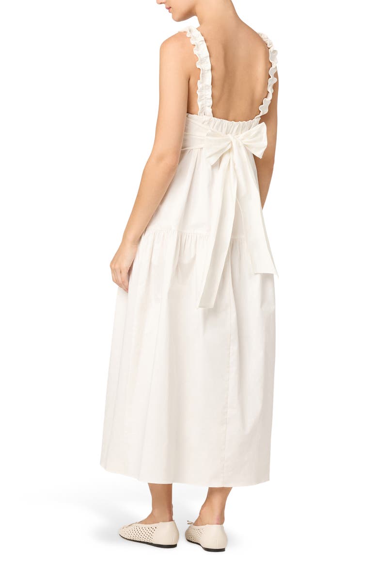 Orenthia Ruffle Strap Midi Dress, Alternate, color, OFF WHITE