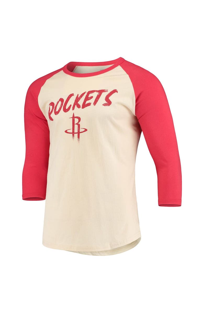 FANATICS Men's Fanatics Branded John Wall Cream Houston Rockets NBA 3/4-Sleeve Raglan T-Shirt, Alternate, color,