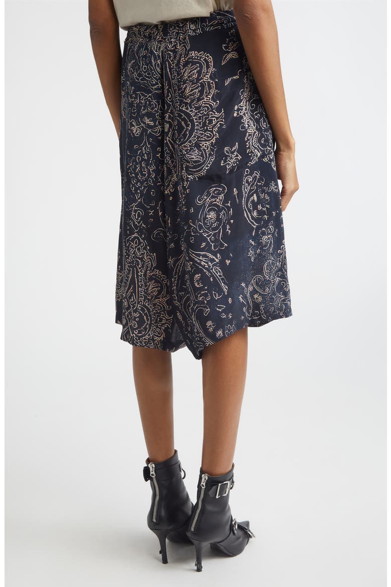 Pleated Jumbo Drawstring Waist Cupro Shorts, Alternate, color, BLUE MEDALLION PRINT