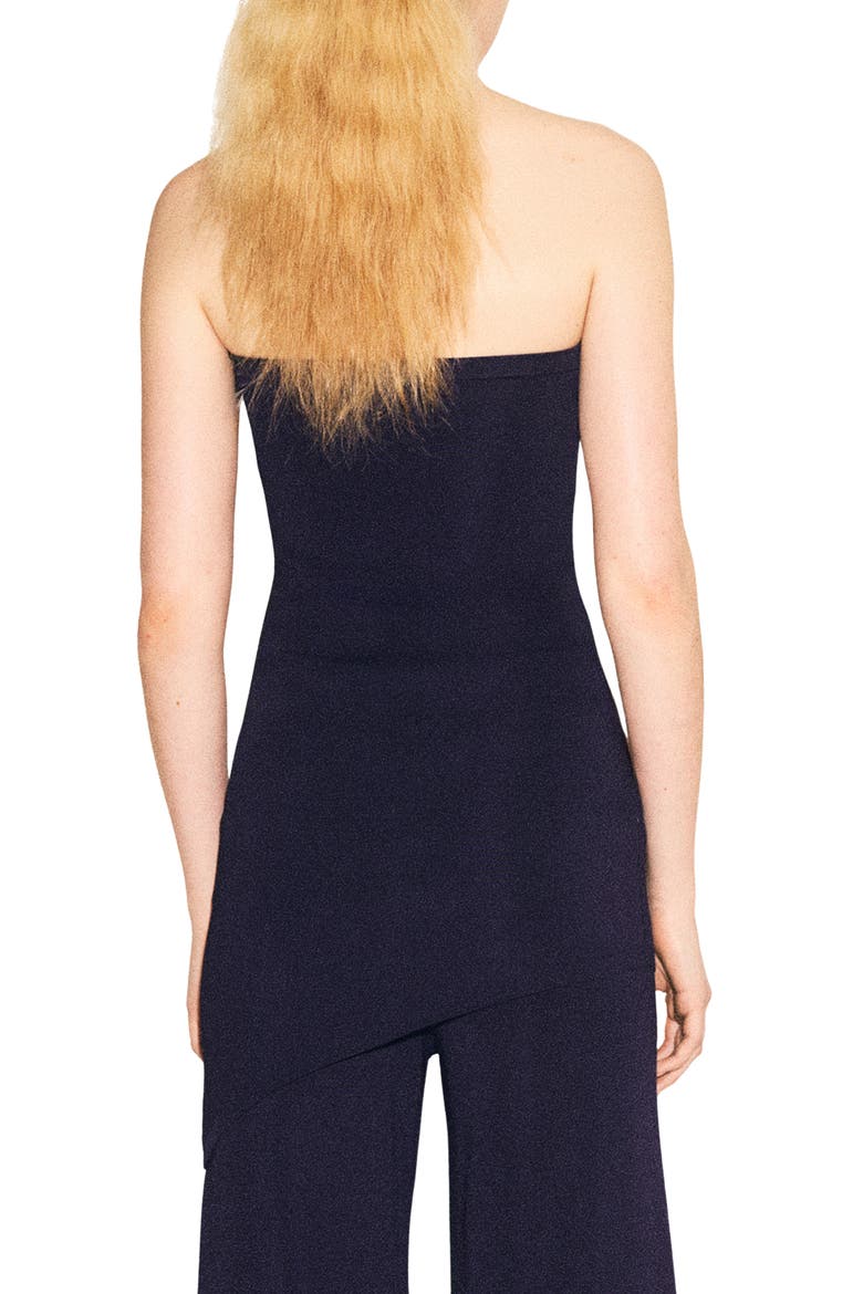 Strapless Asymmetric Knit Top, Alternate, color, NAVY