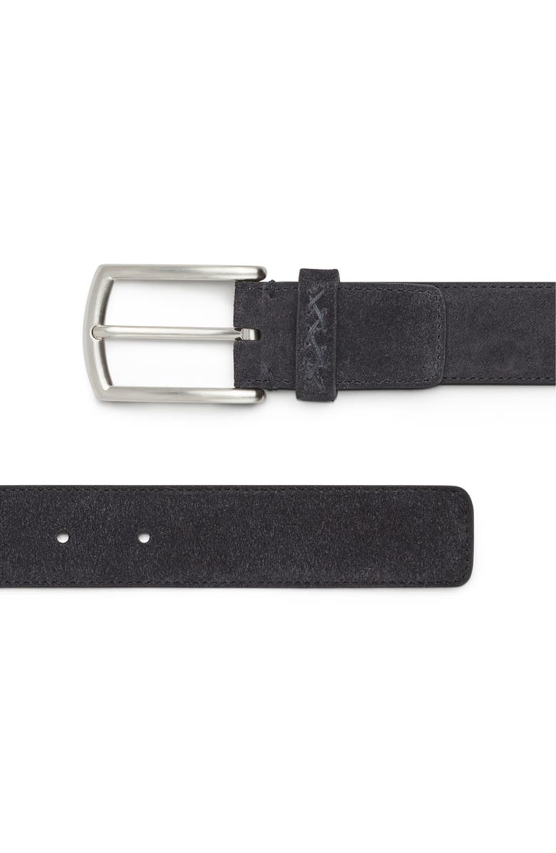 ZEGNA Suede Belt, Alternate, color, Navy
