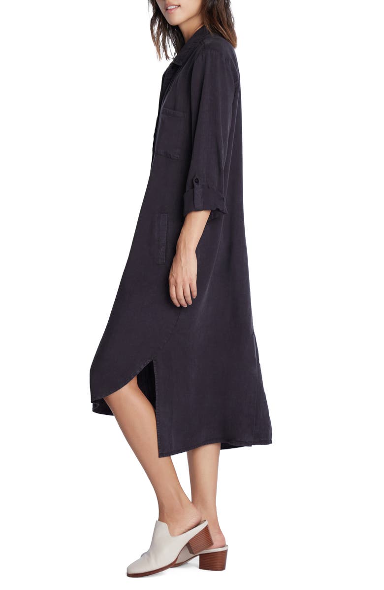 Wash Lab Denim Chill Out Shirtdress, Alternate, color, True Black (Finished Hem)