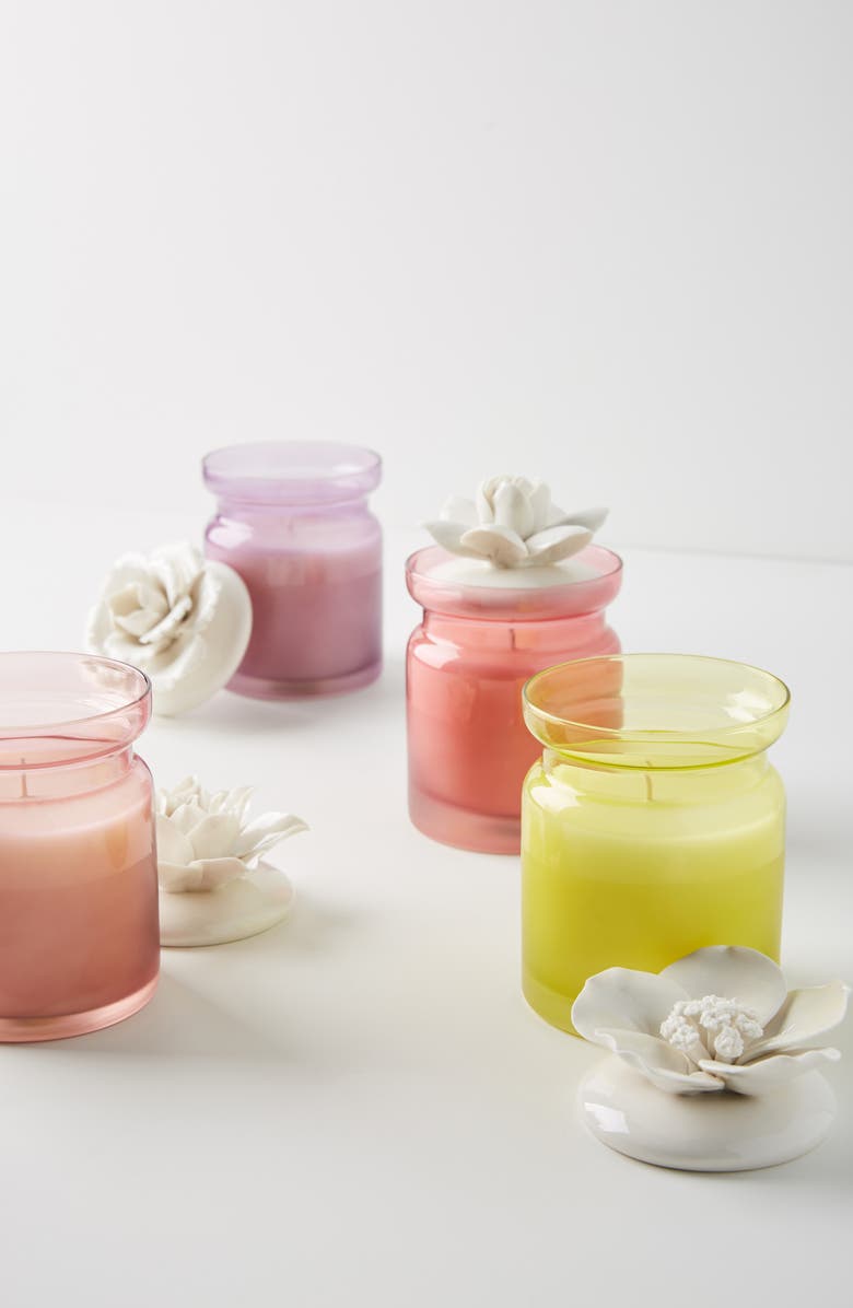 Anthropologie Home Anthropologie Spring's Eden Ceramic Flower Candle, Main, color, 