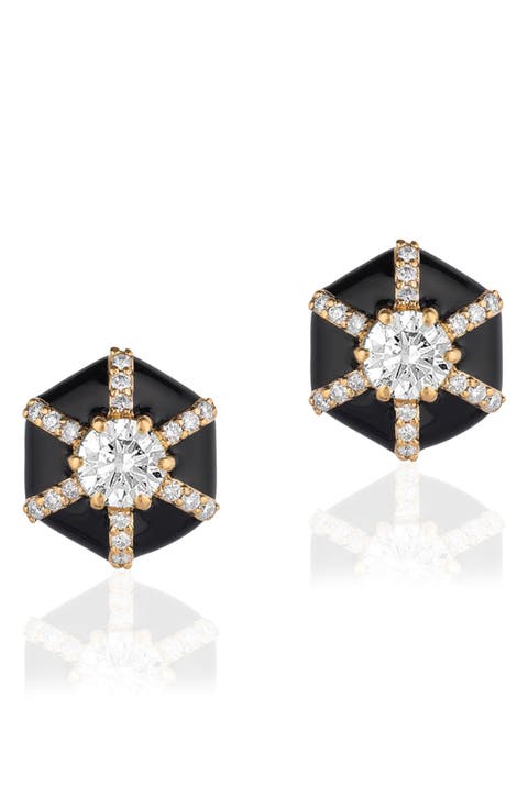 Queen Hexagon Stud Earrings
