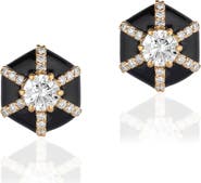GOSHWARA Queen Hexagon Stud Earrings