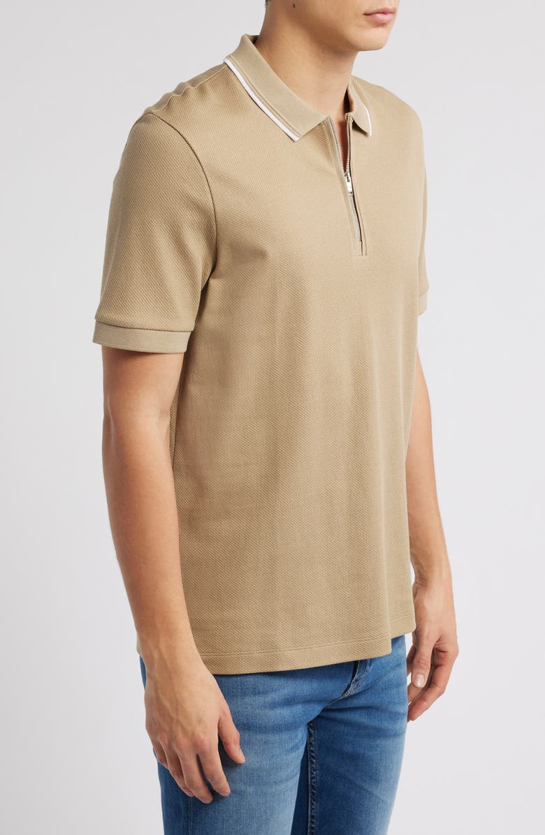 BOSS Paras Quarter Zip Cotton Polo | Nordstromrack