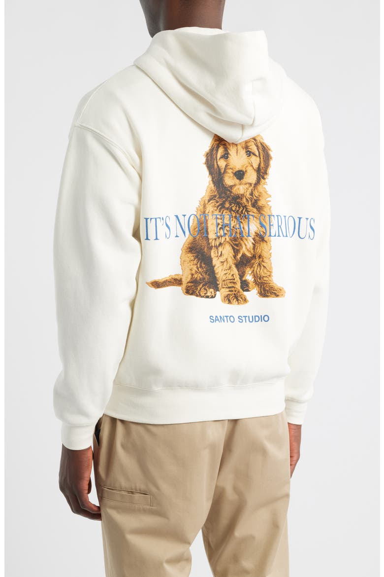 Not That Serious Zip Front Fleece Hoodie, Alternate, color, CREAM