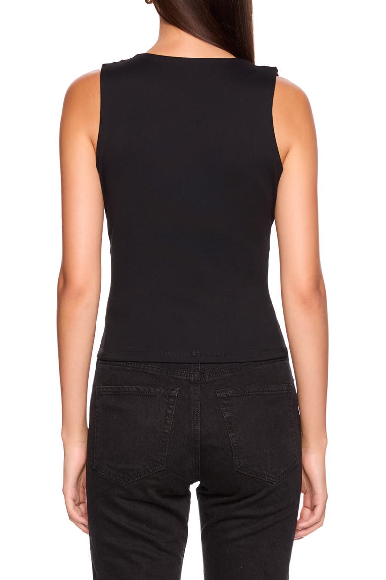 Wired Deep V-Neck Tank, Alternate, color, BLACK