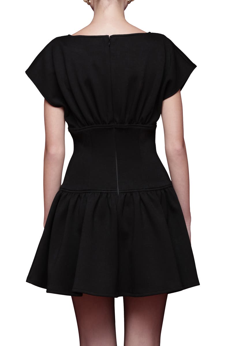 Avec Les Filles Bateau Neck Stretch Minidress, Alternate, color, Black