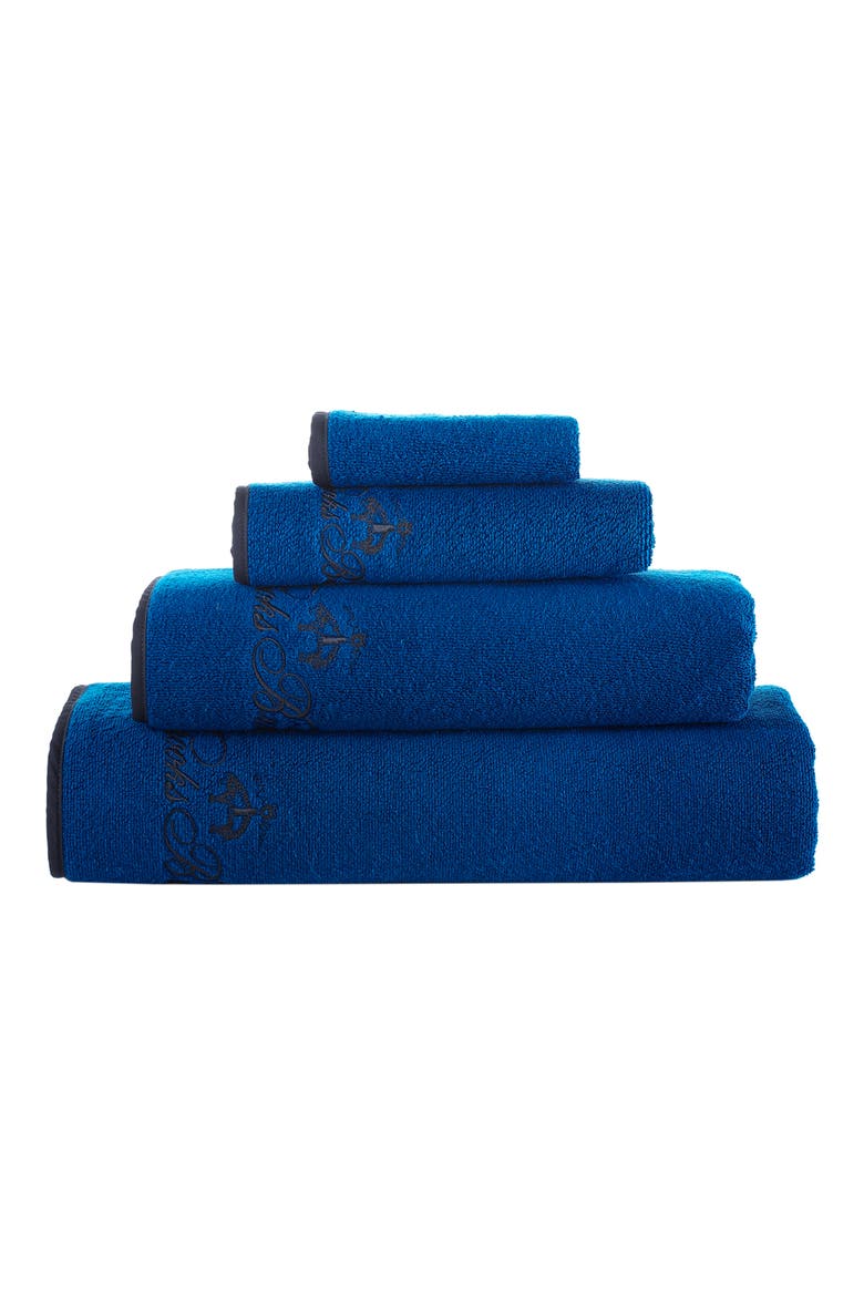 Six-Piece Contrast Frame Cotton Towel Set, Alternate, color, ROYAL BLUE