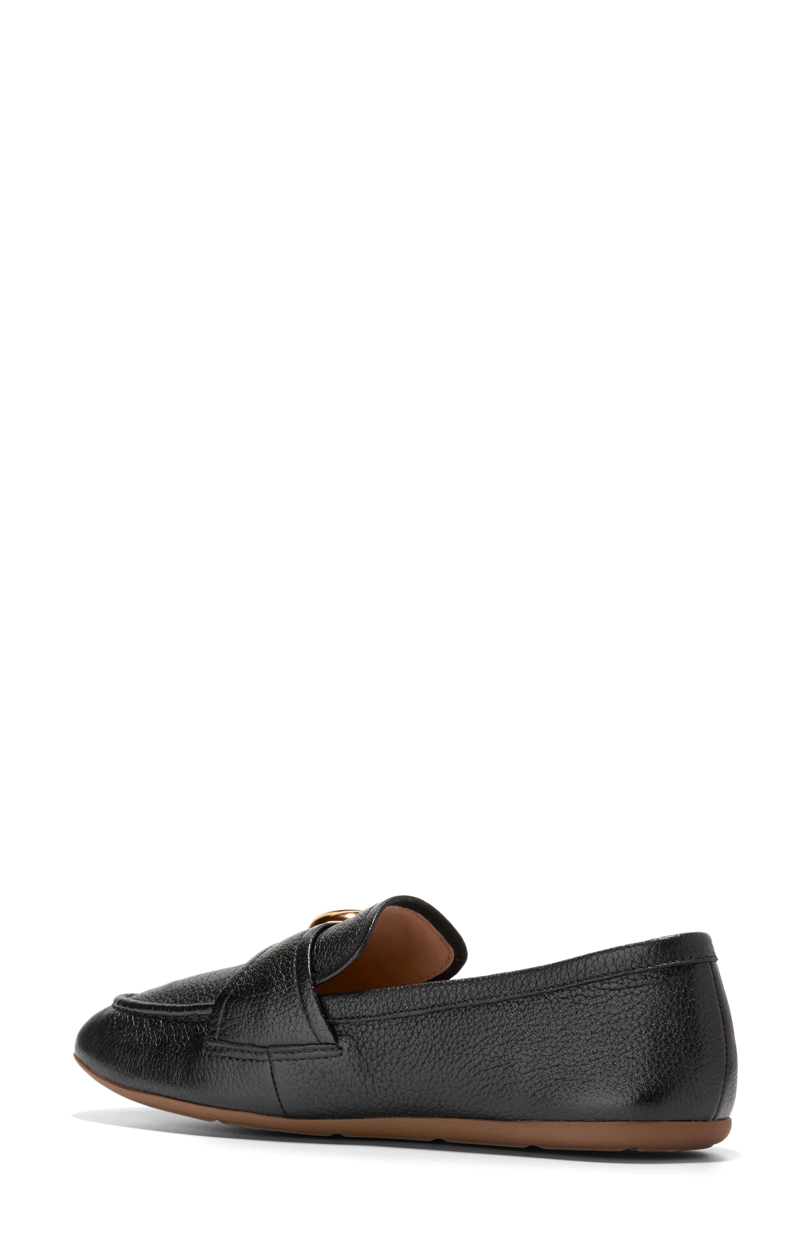 Cole Haan Grand Ambition Alette Buckle Loafer, Alternate, color, Black Tumbled Leather