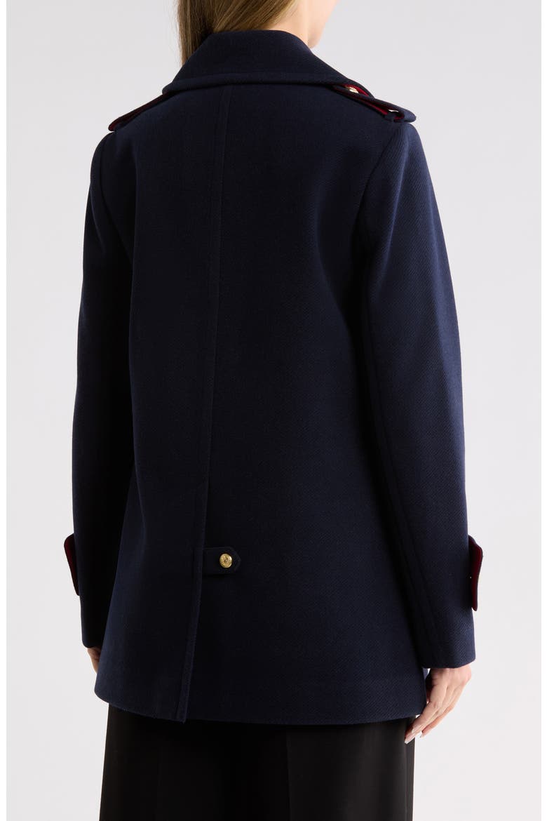 Double Breasted Coat, Alternate, color, NAVY TWILL